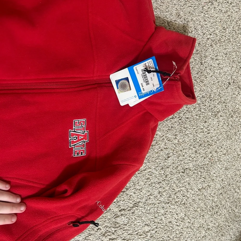 NWT Columbia A State Vibrant Red Full-Zip Jacket Give & Go Women’s Size Small - Picture 3 of 10